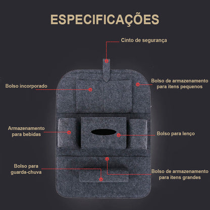 Porta-objetos para assento/banco de carro Rede Canan