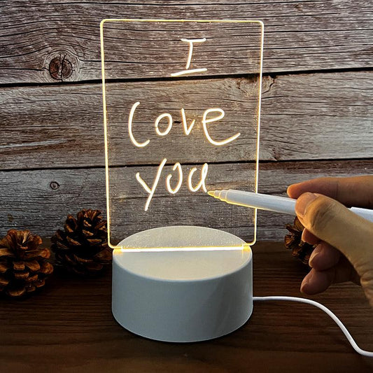 Placa de LED em acrílico com caneta para anotações - Rede Canan