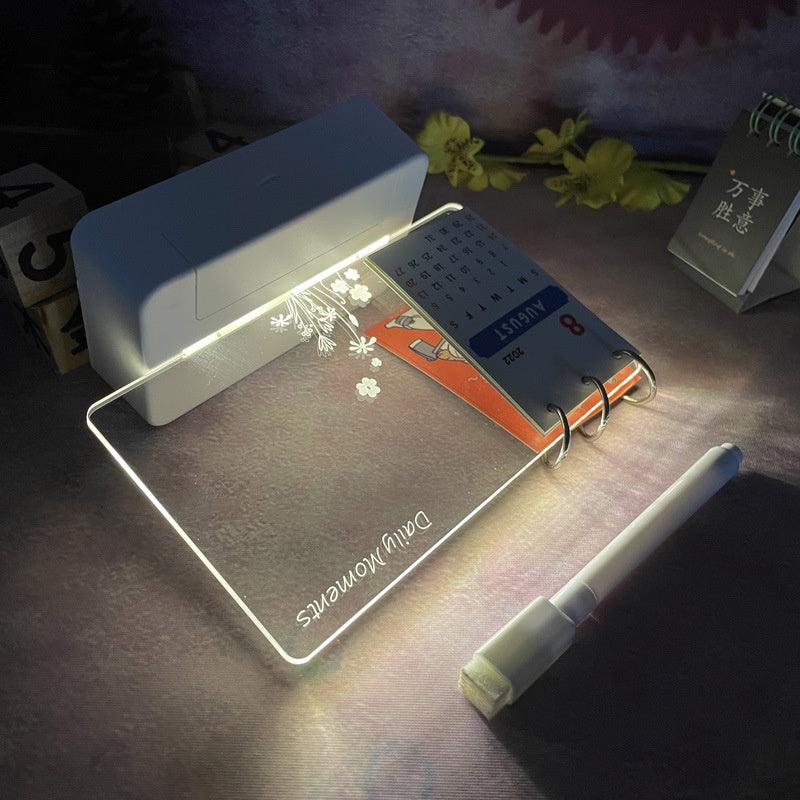 Placa de LED em acrílico com caneta para anotações - Rede Canan